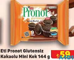 ETİ PRONOT GLUTENSİZ KAKAOLU MİNİ KEK 144 G